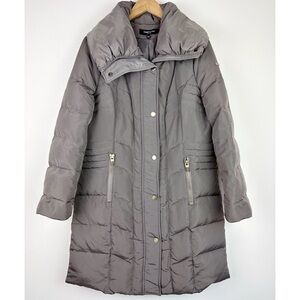 Kenneth Cole Knee Length Quilted Down Puffer Coat